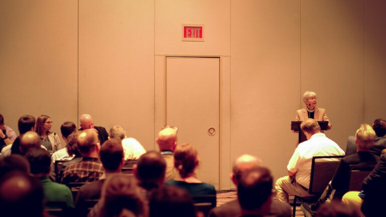 A speaker at the Scripture Collective seminars
