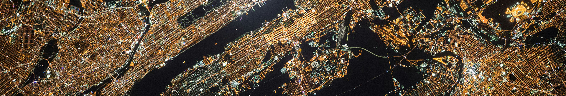 satellite picture of a city at night